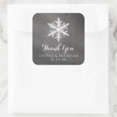 冬の霜の雪片チョークボード |結婚式の引き出物 スクエアシール (バッグ)