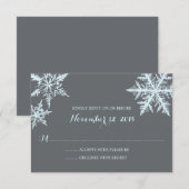 冬の霜の雪 |ウェディングRSVP 出欠カード (正面/裏面)