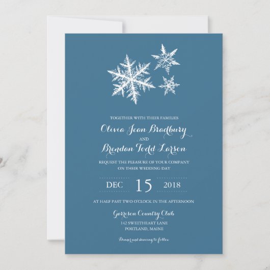 冬の霜の雪 | 結婚s 招待状 (正面)