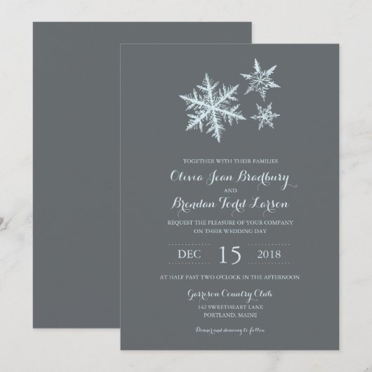 冬の霜の雪 | 結婚s 招待状 (正面/裏面)