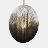 冬の霧サンライズ自然写真 セラミックオーナメント (右)