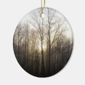 冬の霧サンライズ自然写真 セラミックオーナメント (左)