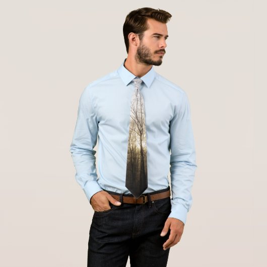 冬の霧サンライズ自然写真 ネクタイ (インサイチュ)