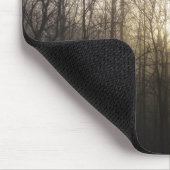 冬の霧サンライズ自然写真 マウスパッド (コーナー)