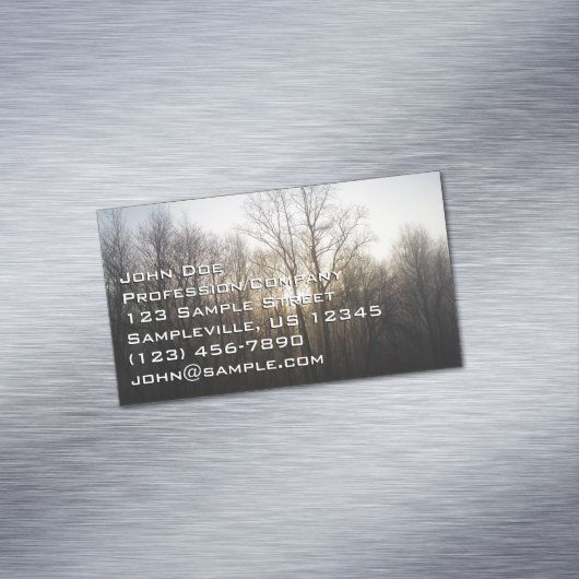 冬の霧サンライズ自然写真 マグネット名刺 (インサイチュ)