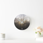 冬の霧サンライズ自然写真 ラウンド壁時計 (ホーム)