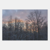 冬の霧サンライズ自然写真 ラッピングペーパーシート (正面3)