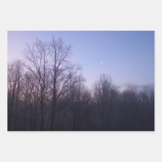 冬の霧サンライズ自然写真 ラッピングペーパーシート (正面3)
