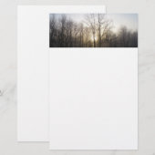 冬の霧サンライズ自然写真 便箋 (正面/裏面)