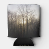 冬の霧サンライズ自然写真 缶クーラー (裏面)