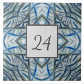 冬の青いクリスタルパターンの壁タイル番号 タイル (正面)