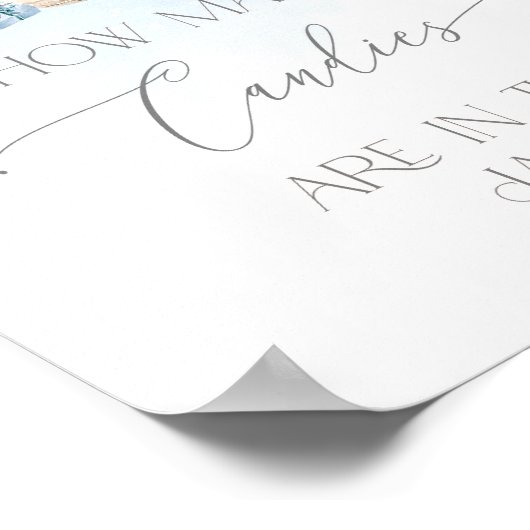 冬の青いクリスマスキャンディの数を推測 ポスター (角)