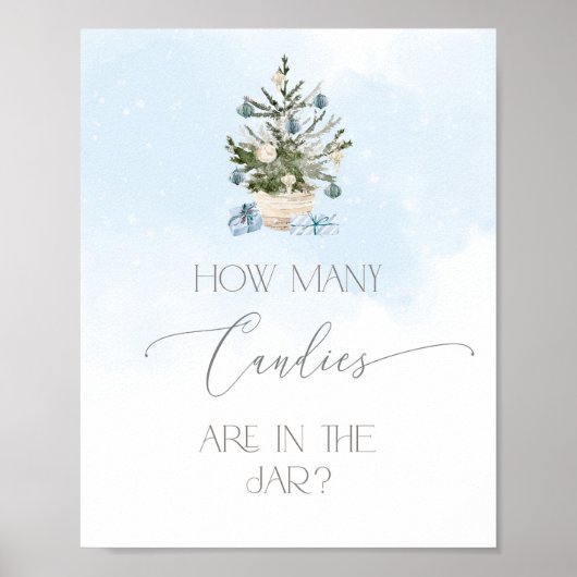 冬の青いクリスマスキャンディの数を推測 ポスター (正面)