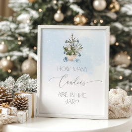 冬の青いクリスマスキャンディの数を推測 ポスター