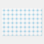 冬の青いスノーフレーク ラッピングペーパーシート (正面3)
