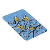 冬の青いチット鳥 マグネット (右側)