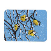 冬の青いチット鳥 マグネット (横)