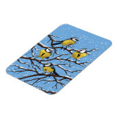 冬の青いチット鳥 マグネット (左側)