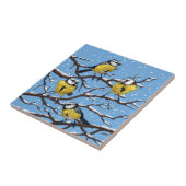 冬の青いティットの鳥 タイル (側面)