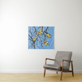 冬の青いティットの鳥 タペストリー (インサイチュ(横))