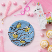 冬の青いティットの鳥 ペーパープレート (パーティー)