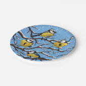 冬の青いティットの鳥 ペーパープレート (アングル)