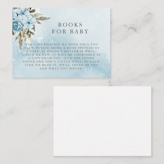 冬の青いフローラのベビーエンクロージャカード エンクロージャーカード (正面/裏面)