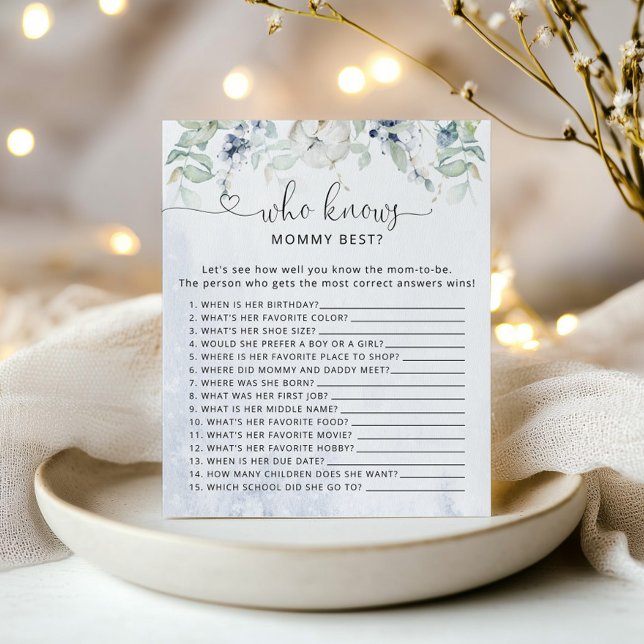 冬の青いユーカリ 誰がママのことを一番よく知っているゲーム (クリエイターアップロード済み)