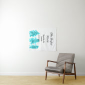 冬の青い松の木の結婚式の完璧なマッチ タペストリー (インサイチュ(横))