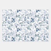 冬の青い水の色ギフトラップセット ラッピングペーパーシート (正面)