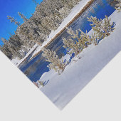 冬の青い水の雪のストリーム写真 薄葉紙 (詳細)