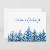 冬の青い水色の松の木 シーズンカード (正面/裏面)