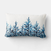 冬の青い水色の松の木 ランバークッション (裏面)