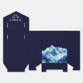冬の青い白い雪の結婚山 フェイバーボックス (見開き)