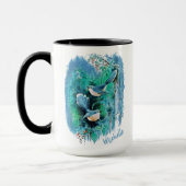 冬の青い絵画鳥の名前 マグカップ (左)