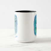 冬の青い絵画鳥の名前 マグカップ (中央)