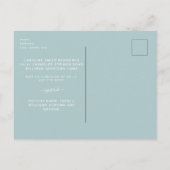 冬の青い葉のライトと白いフローラの写真 インビテーションポストカード (裏面)