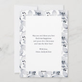 冬の青い葉の写真信じクリスマスカード シーズンカード (裏面)