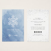 冬の青い雪のクリスマスクリスマスインサート (正面&裏面)