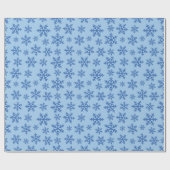 冬の青い雪の結晶クリスマスプレゼント継ぎ目 ラッピングペーパー (フラット)