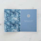 冬の青い雪の結晶 クリスマス 赤毛 女子 カード (内部)