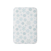 冬の青い雪の結晶 バスマット (正面縦)