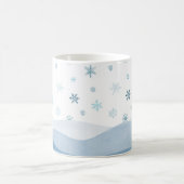 冬の青い雪景色マグカップ コーヒーマグカップ (中央)