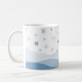 冬の青い雪景色マグカップ コーヒーマグカップ (左)