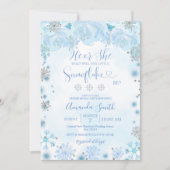 冬の青い雪片を性別で明らかにする 招待状 (正面)