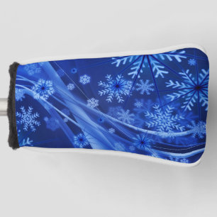 冬の青い雪片クリスマス ゴルフヘッドカバー