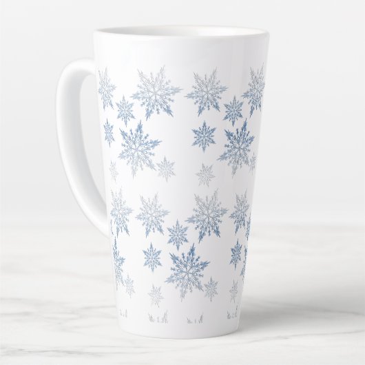 冬の青い雪 カフェラテマグ (左アングル)