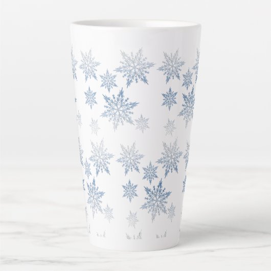 冬の青い雪 カフェラテマグ (正面)