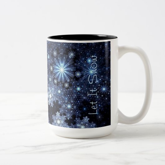 冬の青い雪 ツートーンマグカップ (右)