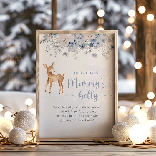 冬の青い鹿どのように大きいママの腹のゲーム ポスター